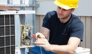 electrician repairing hvac
